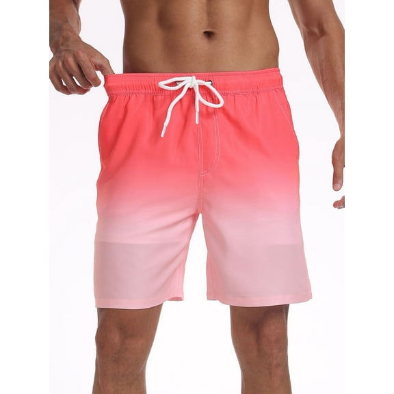 DAKIMOE Mens Swim Trunks with Compression Liner Quick Dry Sports Beach Shorts for Men Swimming Board Shorts Bathing Suits with Pockets Swimwear Surfing S to XL