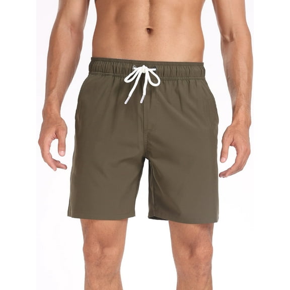 DAKIMOE Mens Swim Trunks with Compression Liner Quick Dry Sports Beach Shorts for Men Swimming Board Shorts Bathing Suits with Pockets Swimwear Surfing S to XL