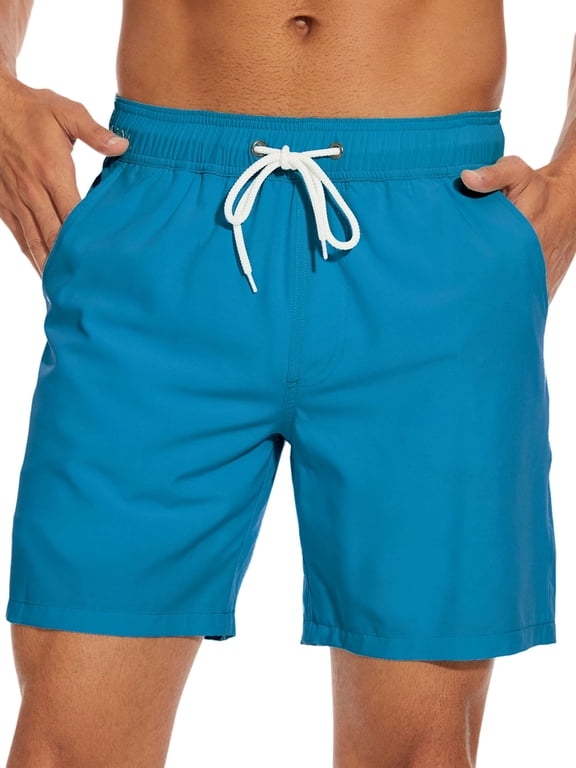 Mens Swim Trunks with Compression Liner Quick Dry Sports Beach Shorts for Men Swimming Board Shorts Bathing Suits with Pockets Swimwear Surfing S to XL