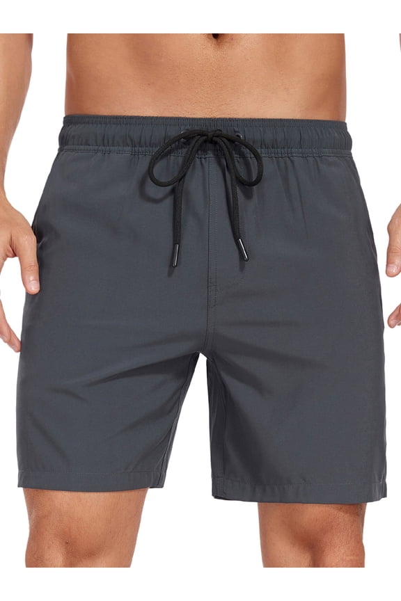 Mens Swim Trunks with Compression Liner Quick Dry Sports Beach Shorts for Men Swimming Board Shorts Bathing Suits with Pockets Swimwear Surfing S to XL