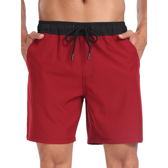 DAKIMOE Mens Swim Trunks with Compression Liner Quick Dry Sports Beach Shorts for Men Swimming Board Shorts Bathing Suits with Pockets Swimwear Surfing S to XL