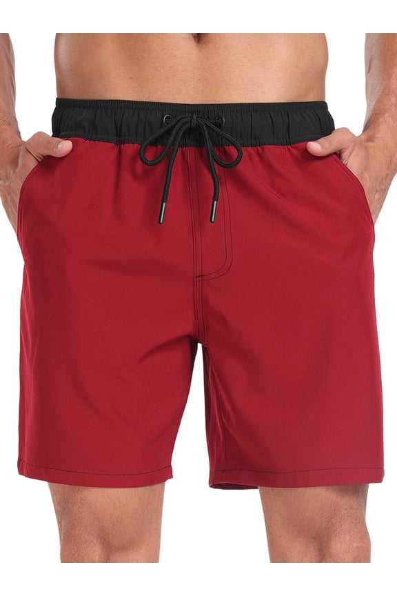 Mens Swim Trunks with Compression Liner Quick Dry Sports Beach Shorts for Men Swimming Board Shorts Bathing Suits with Pockets Swimwear Surfing S to XL