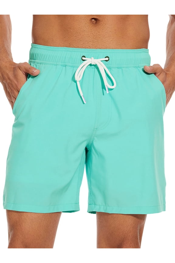 Mens Swim Trunks with Compression Liner Quick Dry Sports Beach Shorts for Men Swimming Board Shorts Bathing Suits with Pockets Swimwear Surfing S to XL