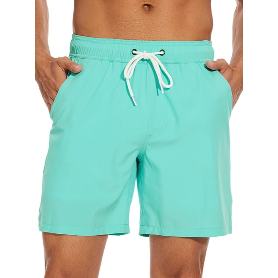 DAKIMOE Mens Swim Trunks with Compression Liner Quick Dry Sports Beach Shorts for Men Swimming Board Shorts Bathing Suits with Pockets Swimwear Surfing S to XL