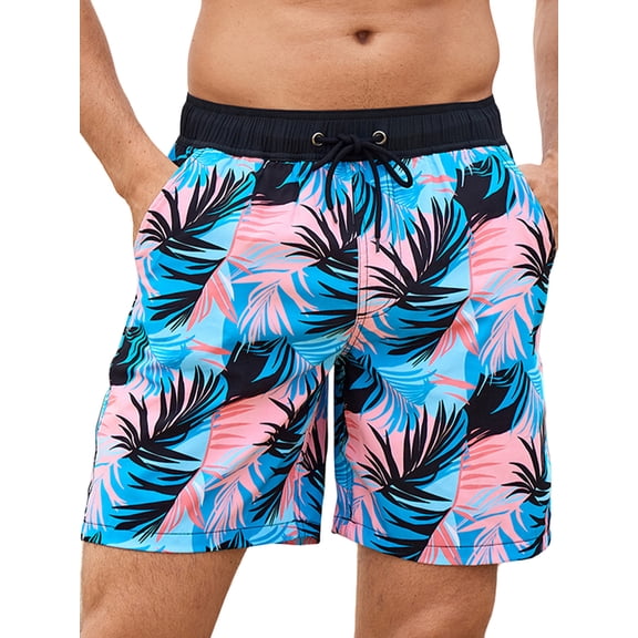 DAKIMOE Mens Swim Trunks with Compression Liner Quick Dry Sports Beach Shorts for Men Swimming Board Shorts Bathing Suits with Pockets Swimwear Surfing S to XL