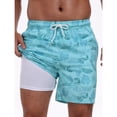 thumbnail image 1 of DAKIMOE Mens Swim Trunks 2 in 1 Swim Shorts with Compression Liner Quick Dry Swimsuits Bathing Suits Stretch Swimming Board Shorts Beach Swimwear with Zipper Pockets, 1 of 8