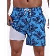 thumbnail image 1 of DAKIMOE Mens Swim Trunks 2 in 1 Swim Shorts with Compression Liner Quick Dry Swimsuits Bathing Suits Stretch Swimming Board Shorts Beach Swimwear with Zipper Pockets, 1 of 8