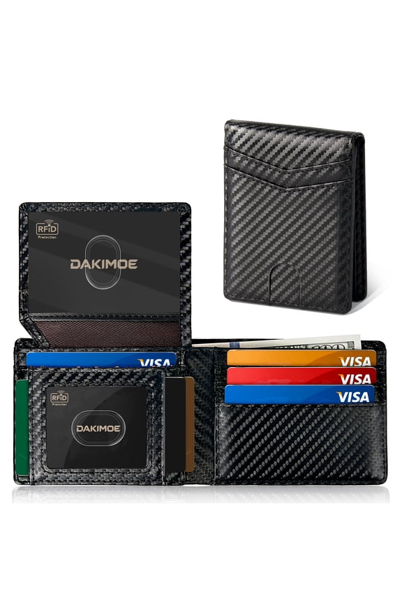 Wallet for Men Slim RFID Blocking Leather Credit Card Holder Wallet for 14 Cards, Bifold Minimalist Thin Wallet with 2 ID Windows, Front Pocket Carteras Para Hombres, Birthday Gifts for Men
