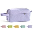 thumbnail image 1 of DAKIMOE Pencil Case Cute Pencil Pouch Corduroy Colored Large Capacity Soft Lightweight Versatile Stationary for Students Teens Adults, Purple, 1 of 11