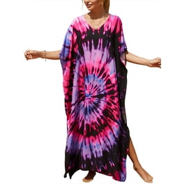 Swimsuits For All Women s Plus Size Kelsea Cover Up Tunic 18 20 Blue Aztec Stripe Walmart