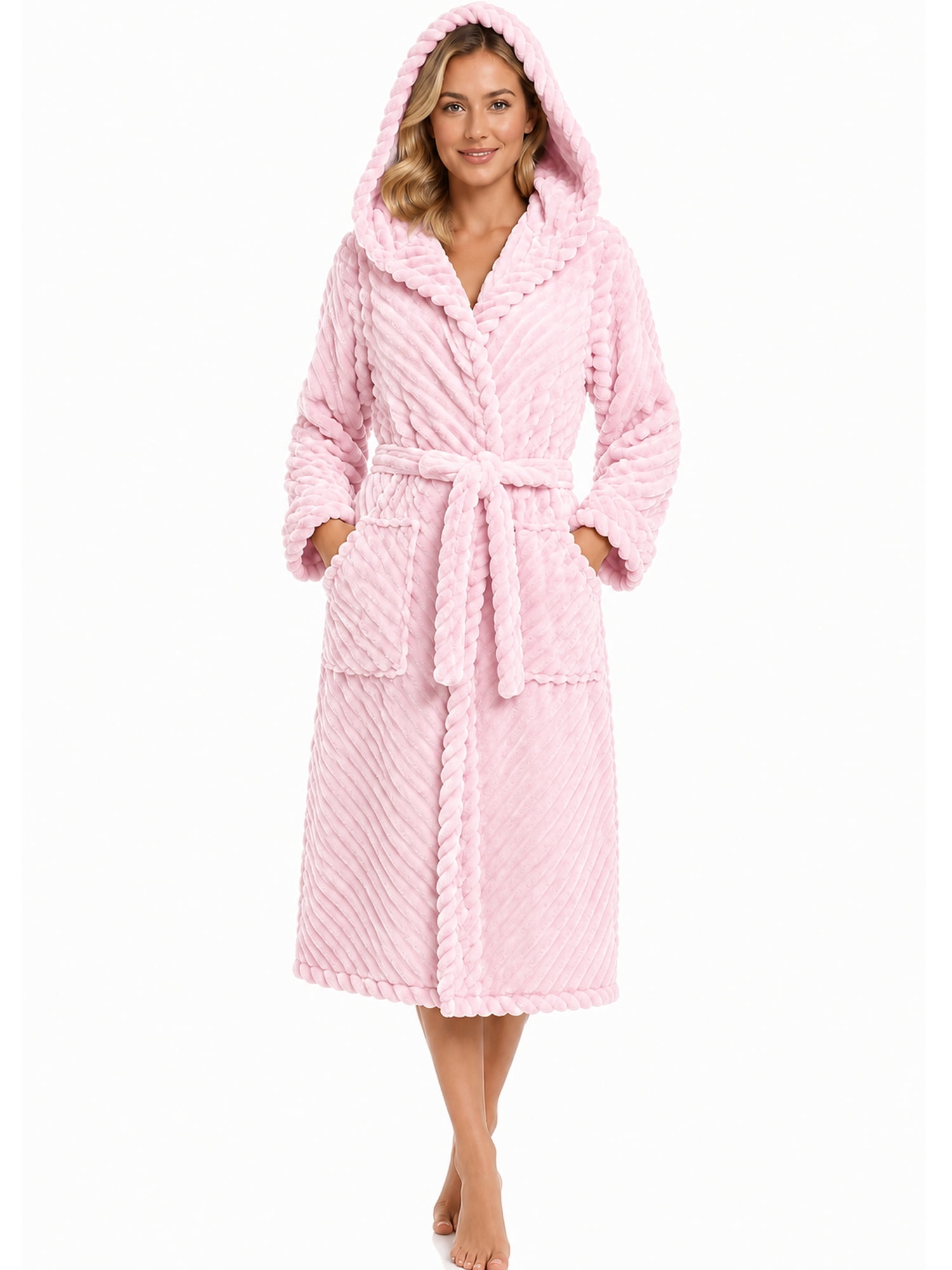 DAKIMOE Premium Robes for Women Super Cloud Soft Cozy Fleece Womens ...