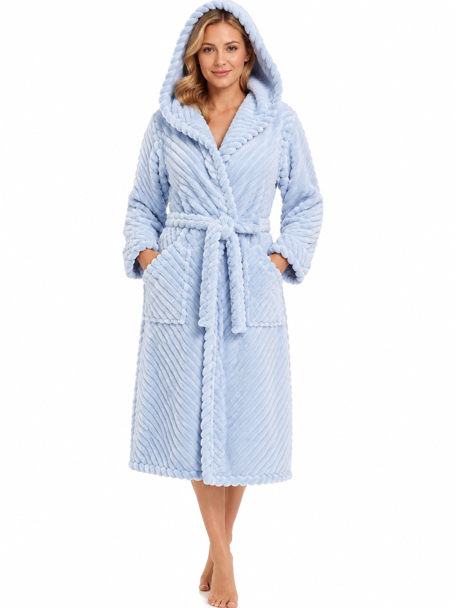 DAKIMOE Premium Robes for Women Super Cloud Soft Cozy Fleece Womens ...