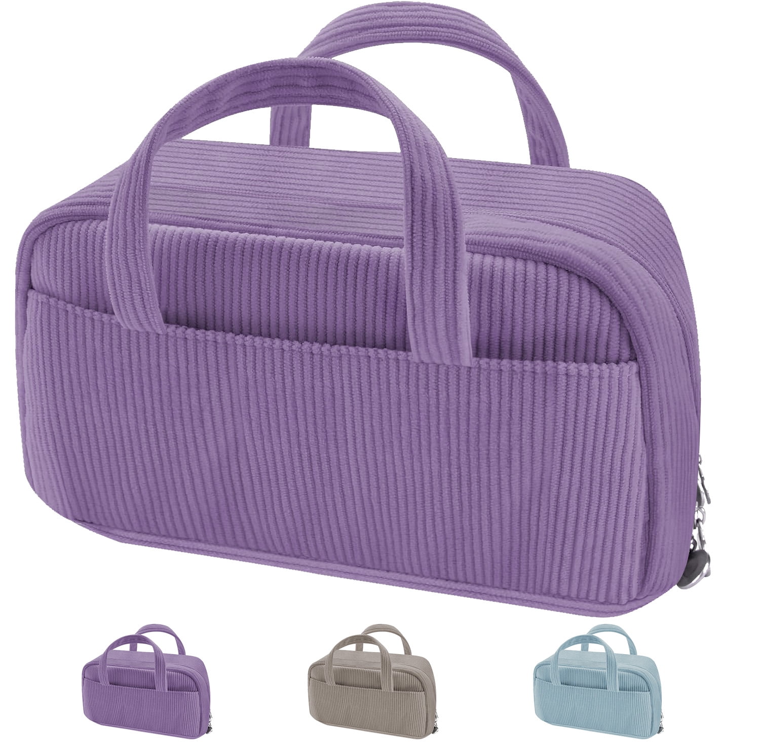 DAKIMOE Large Capacity Pencil Case with 5-Compartment,Versatile Purple Stationery Bag Pencil Pouch for Students,Teens & Adults,Perfect as Makeup Bag