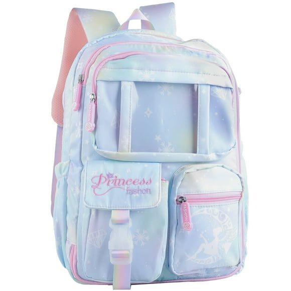 DAKIMOE School Backpack Book Bags Primary Middle School Bags for Teens Back to School Large Bookbags with Multi Pocket for 7-14 Years Pink
