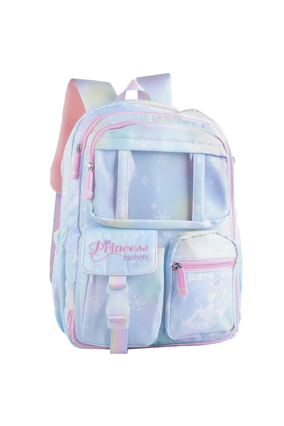 School Backpack Book Bags Primary Middle School Bags for Kids Girls Teens Back to School Large Bookbags with Multi Pocket for 7-14 Years Pink