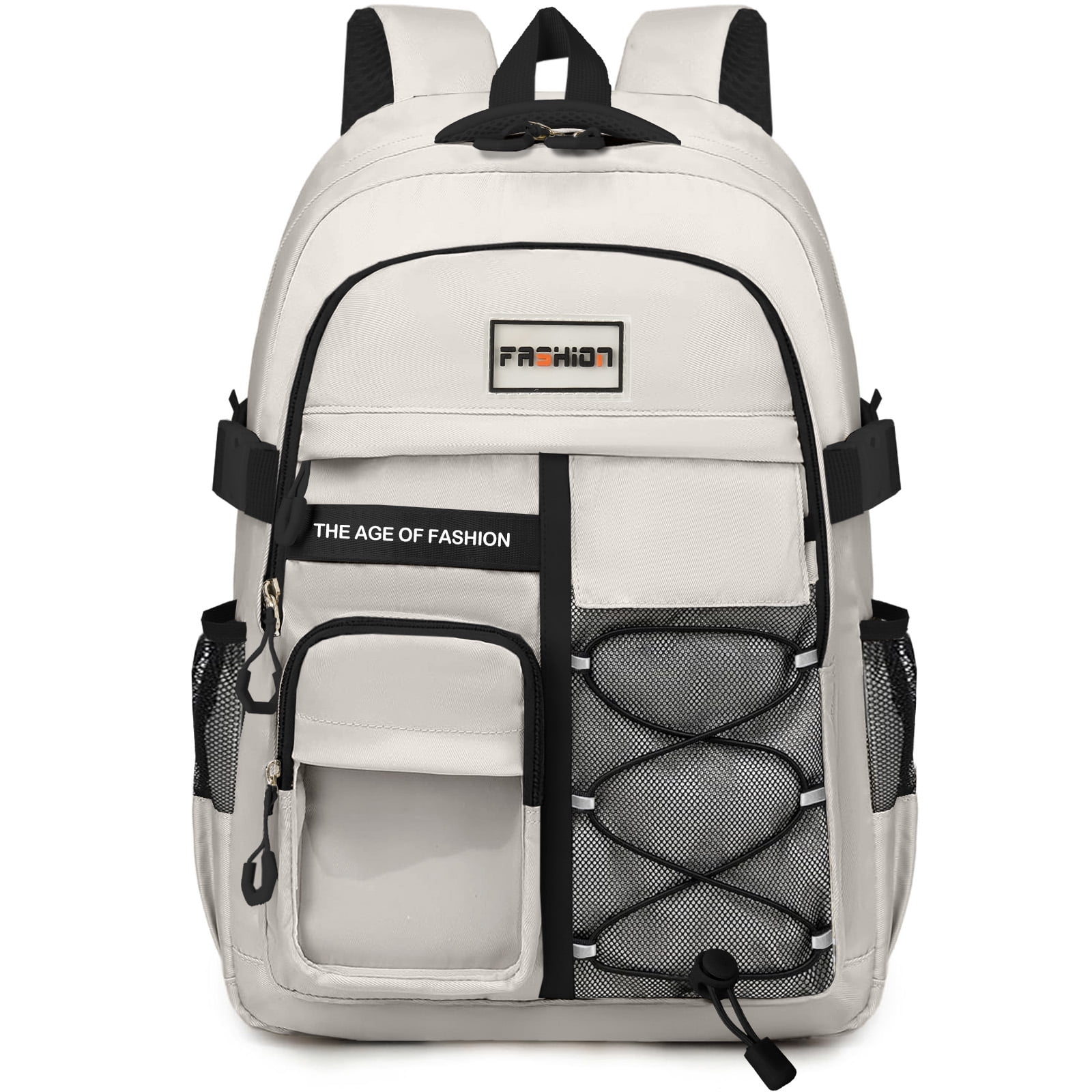 DAKIMOE School Backpack High School Bookbag Durable Large Capacity Lightweight Daypack for College Students Travel Daypack, Grey