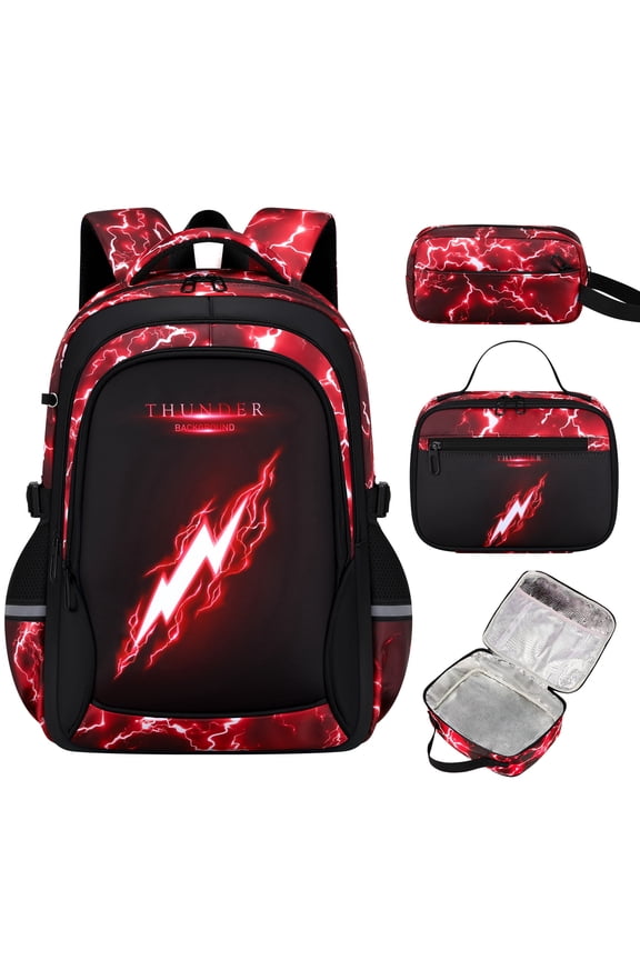 DAKIMOE School Backpack Kindergarten Elementary Middle High School Bookbags for Teen Student 3 Set