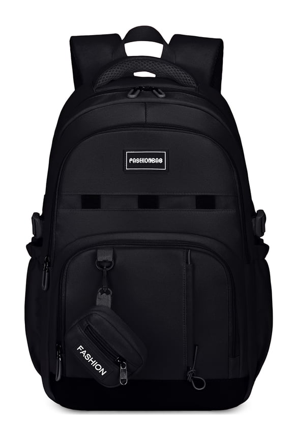 School Backpack for College High Middle School Fashion Student Bag Cute Aesthetic Teen Bookbag for Teens Women Kids Girls Black