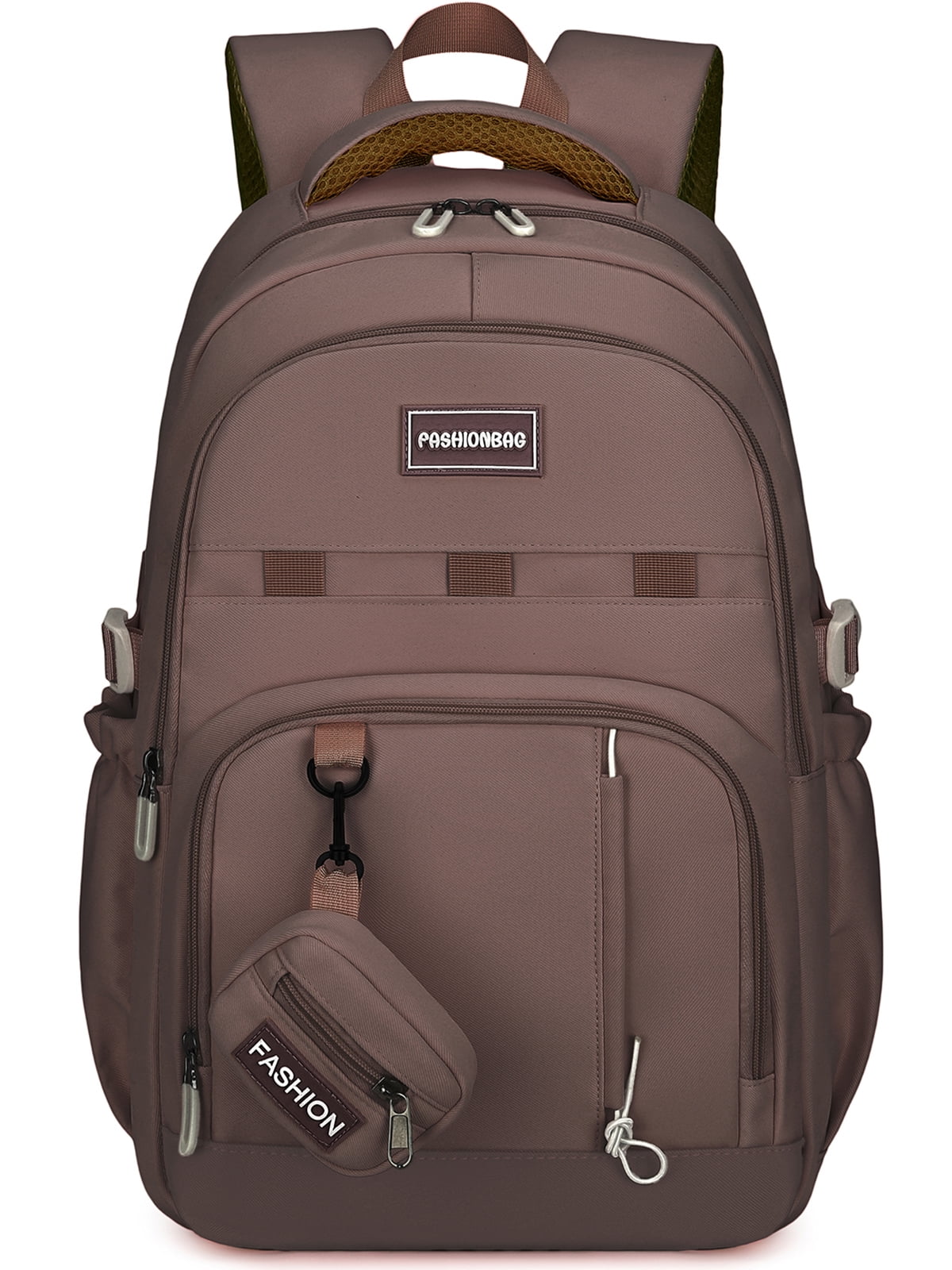 DAKIMOE School Backpack for College High Middle School Fashion Student Bag Cute Aesthetic Teen Bookbag for Teens Women Kids Girls Brown