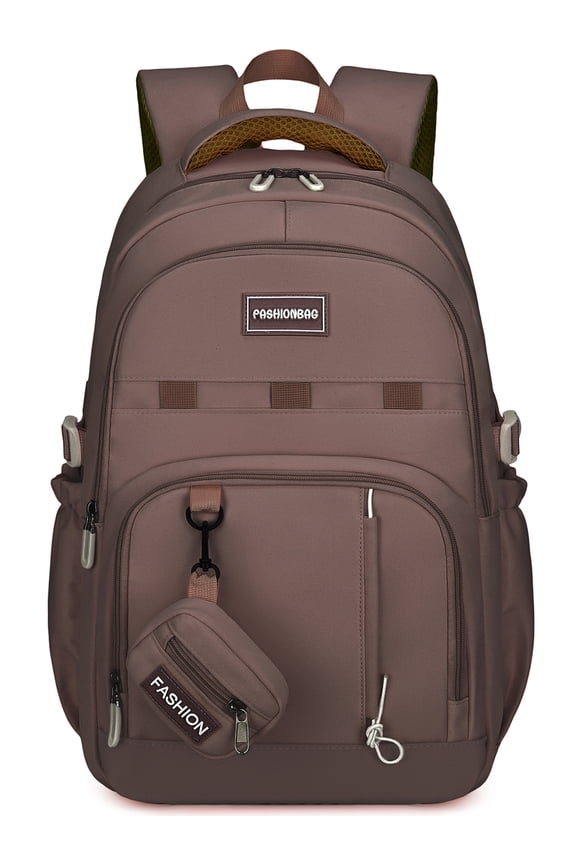 School Backpack for College High Middle School Fashion Student Bag Cute Aesthetic Teen Bookbag for Teens Women Kids Girls Brown