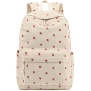 School Backpack for Kids Teens Girls Cute Girlish Middle High School Bookbag Large Capacity Lightweight Daypack for College Students Beige Strawberry - rated 4.6 stars from 13 reviews