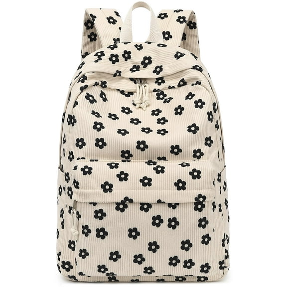DAKIMOE School Backpack for Kids Teens Girls Cute Girlish Middle High School Bookbag Large Capacity Lightweight Daypack for College Students Black Flower