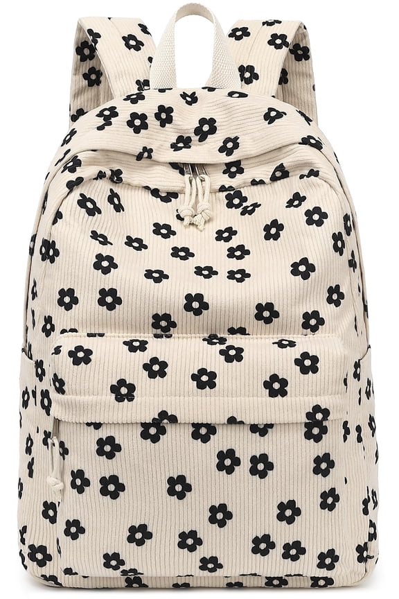 School Backpack for Kids Teens Girls Cute Girlish Middle High School Bookbag Large Capacity Lightweight Daypack for College Students Black Flower