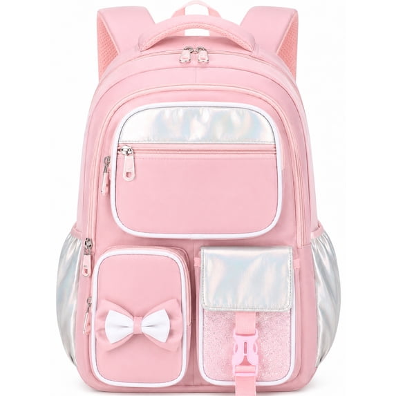 DAKIMOE School Backpack for Teens Cute Girlish Middle High School Bookbag Large Capacity Lightweight Waterproof Daypack for College Students, Pink