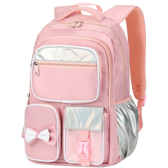DAKIMOE School Backpack for Teens Cute Girlish Middle High School Bookbag Large Capacity Lightweight Waterproof Daypack for College Students, Pink