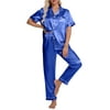 DAKIMOE Silk Satin Pajamas Set for Women Two-Piece