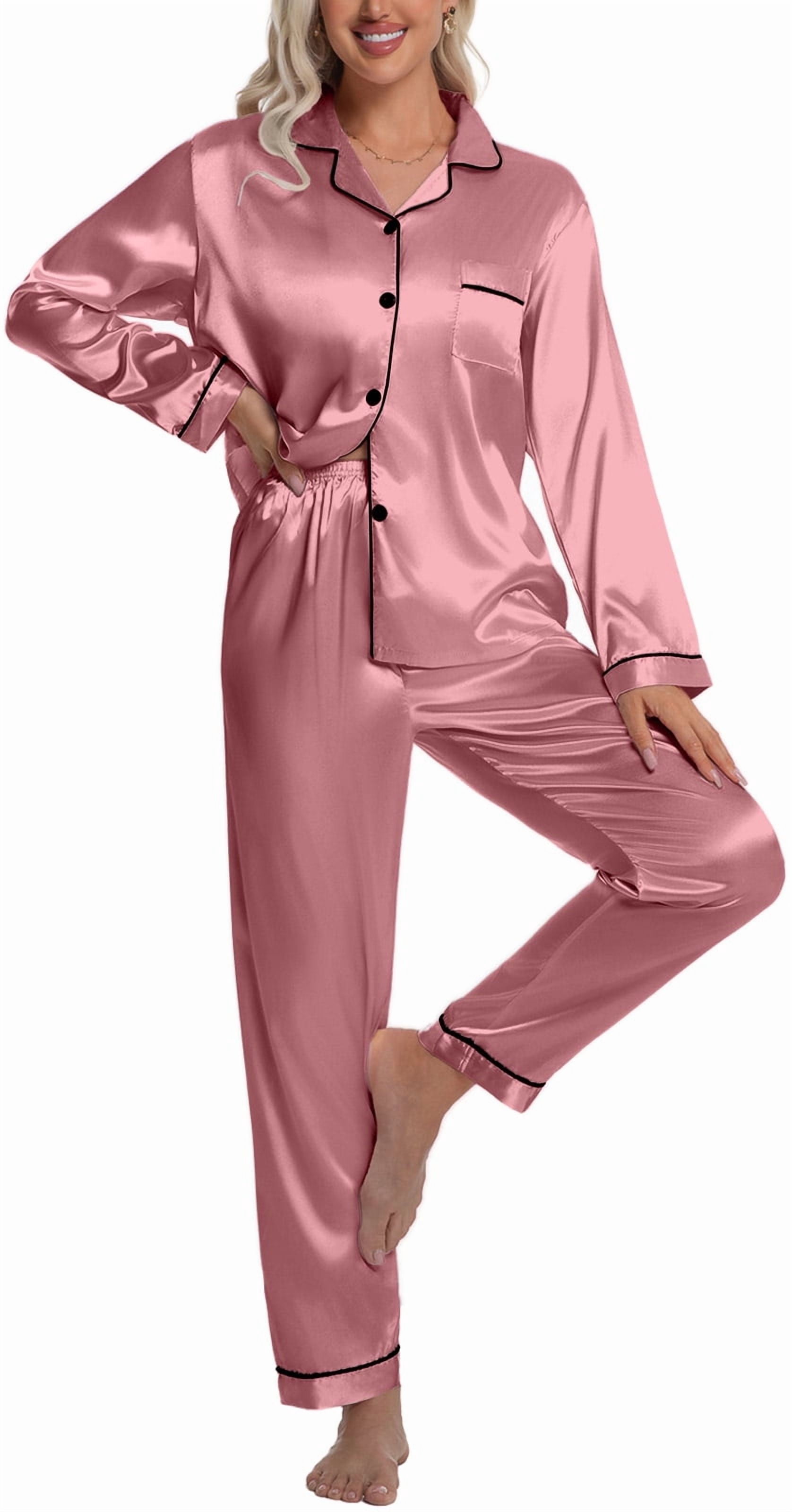 ルームウェア・パジャマ philme satin room wear ladies DAKIMOE Sleepwear Womens Silky Satin Pajamas Set Long Sleeve