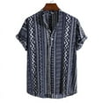 thumbnail image 1 of DAKIMOE Summer Hawaiian Shirts for Men Tropical Short Sleeve Vacation Beach Aloha Shirts Flower Button down Shirts, Navy, ,M, 1 of 6