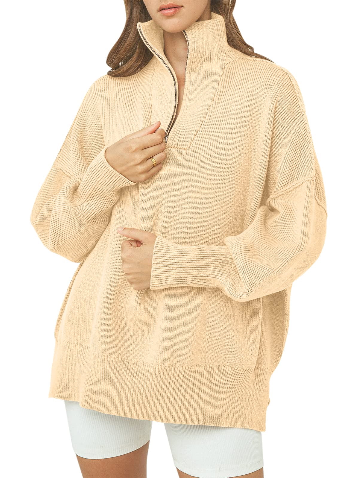 DAKIMOE Sweaters for Women Oversized Sweater 2023 Fall Long Sleeve ...