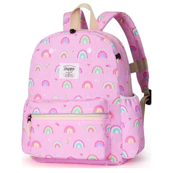 DAKIMOE Toddler School Backpack for Girls and Boys 2-5 Kids Bookbags Preschool Kindergarten Backpacks 13.5" Corduroy Daycare Bags School Travel