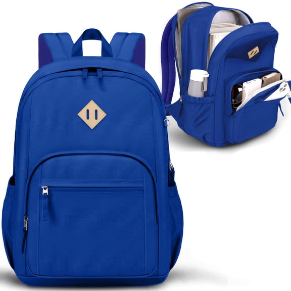 DAKIMOE Travel Backpack for Women Men Laptop Backpack with Computer Compartment Waterproof Large Capacity Wear Resistant Scratch-proof for Travel College Bussiness School, Sapphire Blue