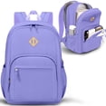 thumbnail image 1 of DAKIMOE Travel Backpack for Women Men Laptop Backpack with Computer Compartment Waterproof Large Capacity Wear Resistant Scratch-proof for Travel College Bussiness School, Light Purple, 1 of 9