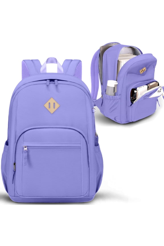 Travel Backpack for Women Men Laptop Backpack with Computer Compartment Waterproof Large Capacity Wear Resistant Scratch-proof for Travel College Bussiness School, Light Purple