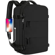 DAKIMOE Large Travel Backpack for Women Men Laptop Bag Airline Approved Carry On Backpacks Waterproof Anti Theft Gym Bags Hiking Flight Approved Luggage Casual Daypack, Large, Black