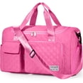 thumbnail image 1 of DAKIMOE Travel Duffle Bag for Women Large Weekender Bags Carry on Gym Duffel Bag with Wet Pocket/Shoe Compartment Waterproof Overnight Tote for Plane Hospital Sports Yoga Business Trips, Peach Red, 1 of 11