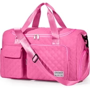 DAKIMOE Travel Duffle Bag for Women Large Weekender Bags Carry on Gym Duffel Bag with Wet Pocket/Shoe Compartment Waterproof Overnight Tote for Plane Hospital S