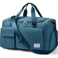 thumbnail image 1 of DAKIMOE Travel Duffle Bag for Women Large Weekender Bags Carry on Gym Duffel Bag with Wet Pocket/Shoe Compartment Waterproof Overnight Tote for Plane Hospital Sports Yoga Business Trips, Peacock Blue, 1 of 10