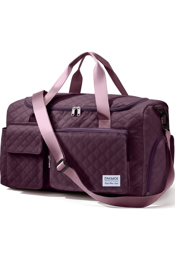 Travel Duffle Bag for Women Large Weekender Bags Carry on Gym Duffel Bag with Wet Pocket/Shoe Compartment Waterproof Overnight Tote for Plane Hospital Sports Yoga Business Trips, Dried Rose