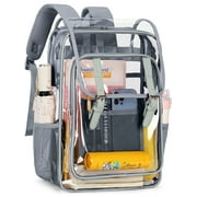 Clear Backpack Heavy Duty PVC Transparent Backpack Waterproof Large Clear Book Bag See Through Backpack for Teenager Wom