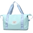 thumbnail image 1 of DAKIMOE Weekender Bags for Women, Travel Bag Carry on Gym Bag, Travel Duffle Bag with Wet Dry Pocket/Front Phone Pocket/Trolley Sleeve Pocket, Light Blue, 1 of 9