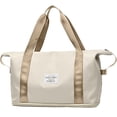 thumbnail image 1 of DAKIMOE Weekender Bags for Women, Travel Bag Carry on Gym Bag, Travel Duffle Bag with Wet Dry Pocket/Front Phone Pocket/Trolley Sleeve Pocket, Beige, 1 of 9