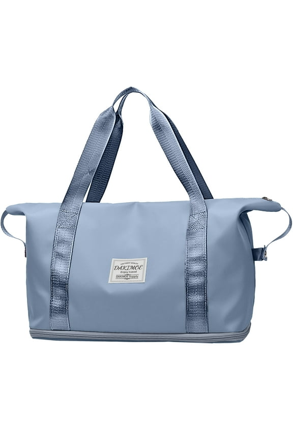 Weekender Bags for Women, Travel Bag Carry on Gym Bag, Travel Duffle Bag with Wet Dry Pocket/Front Phone Pocket/Trolley Sleeve Pocket, Blue