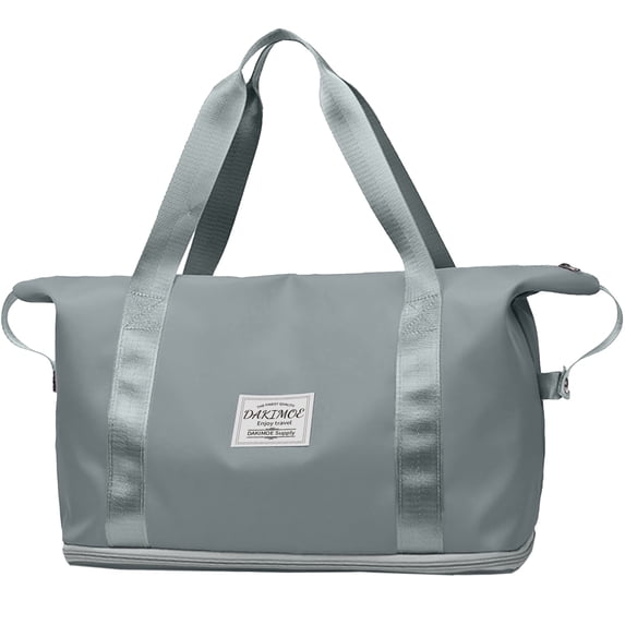 DAKIMOE Weekender Bags for Women, Travel Bag Carry on Gym Bag, Travel Duffle Bag with Wet Dry Pocket/Front Phone Pocket/Trolley Sleeve Pocket, Grey