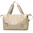 thumbnail image 1 of DAKIMOE Weekender Bags for Women, Travel Bag Carry on Gym Bag, Travel Duffle Bag with Wet Dry Pocket/Front Phone Pocket/Trolley Sleeve Pocket, Khaki, 1 of 9