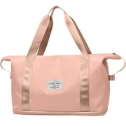 Weekender Bags for Women, Travel Bag Carry on Gym Bag, Travel Duffle Bag with Wet Dry Pocket/Front Phone Pocket/Trolley Sleeve Pocket, Pink