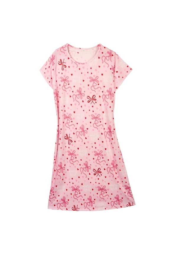 Cotton Nightgowns for Women Soft Cotton Short Sleeve Night Shirts Womens Print Sleep Shirts Loose Comfy Pajamas Sleepwear